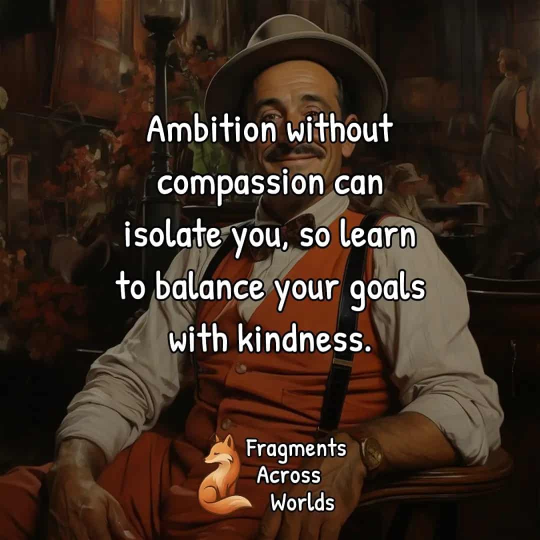 Ambition without compassion can isolate you, so learn to balance your goals with kindness.